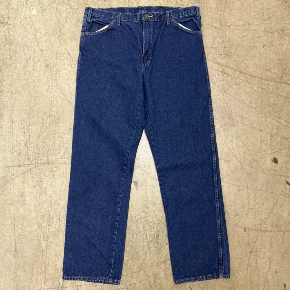 DICKIES Jeans Mens 38x34 Straight Fit Blue Denim Workwear Classic Durable